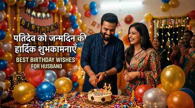 Husband ke liye birthday wishes in Hindi romantic image