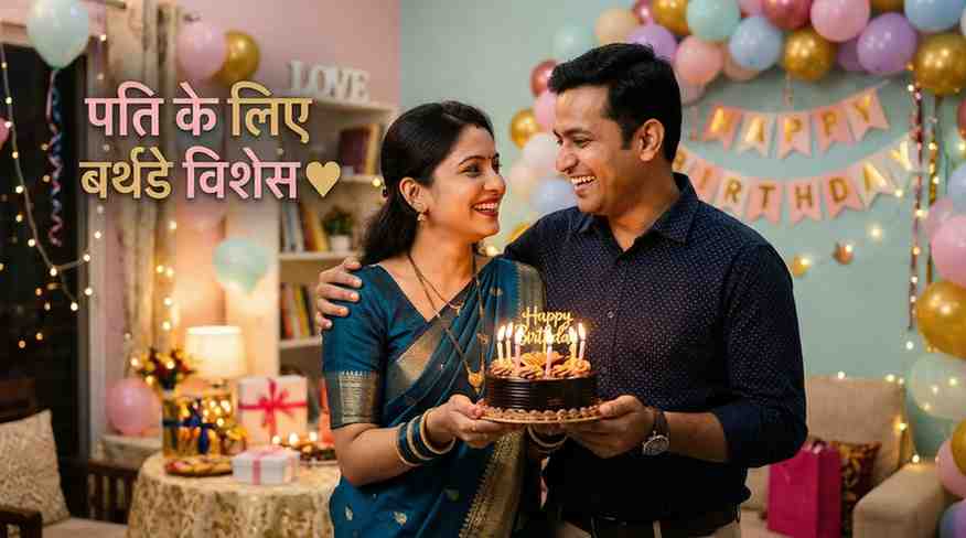 Husband ke liye birthday wishes in Hindi romantic image
